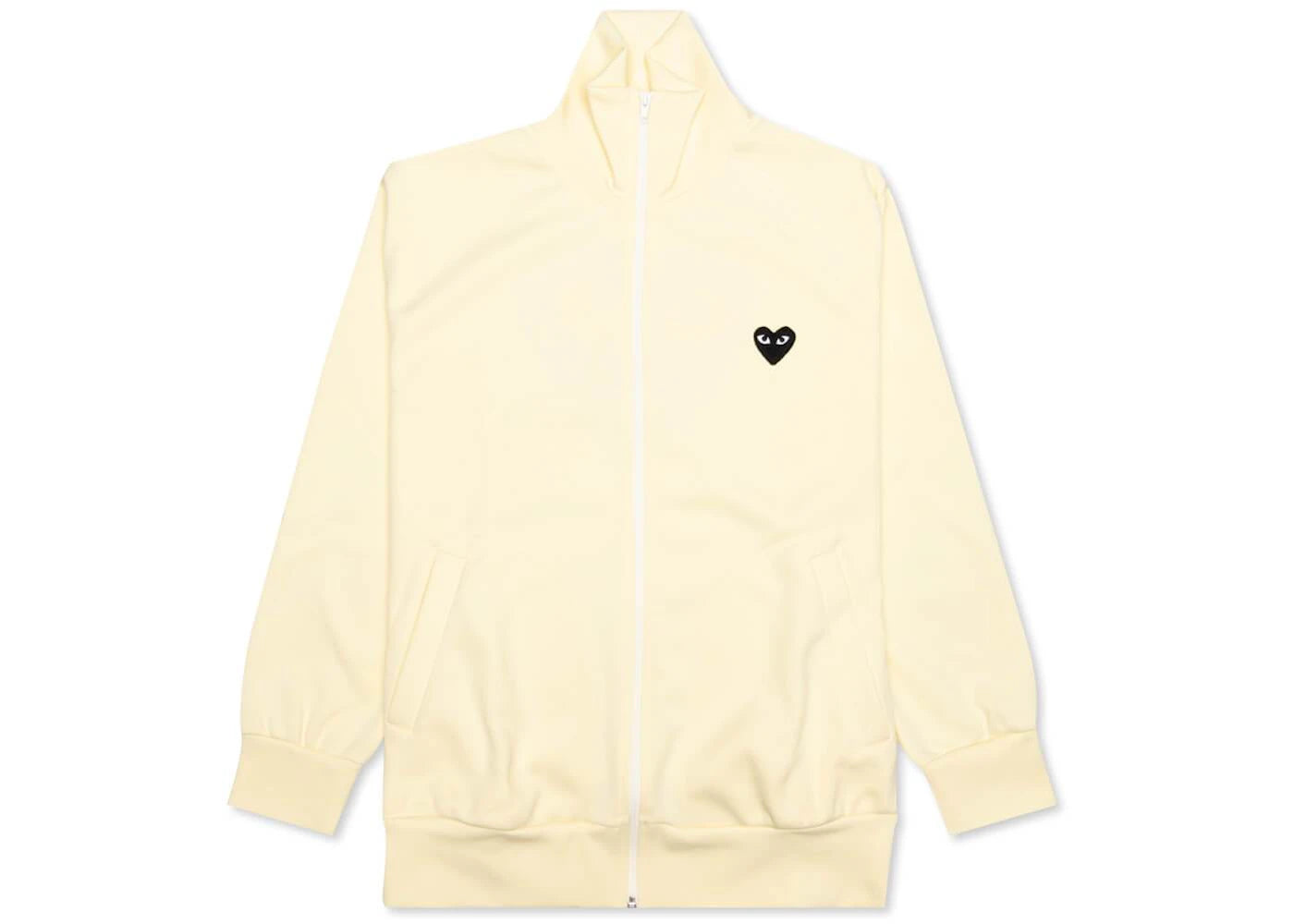Comme des Garcons Play Big Black Heart Zip Up Sweatshirt Ivory - vue secondaire A