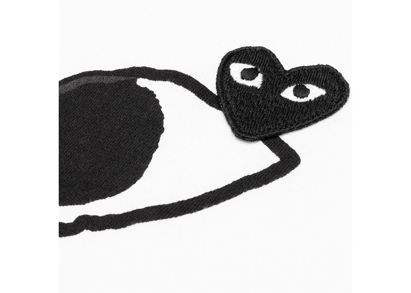 Comme des Garcons Play Black Emblem Outline T-shirt White - vue secondaire B