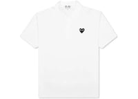 Comme des Garcons Play Black Emblem Polo White