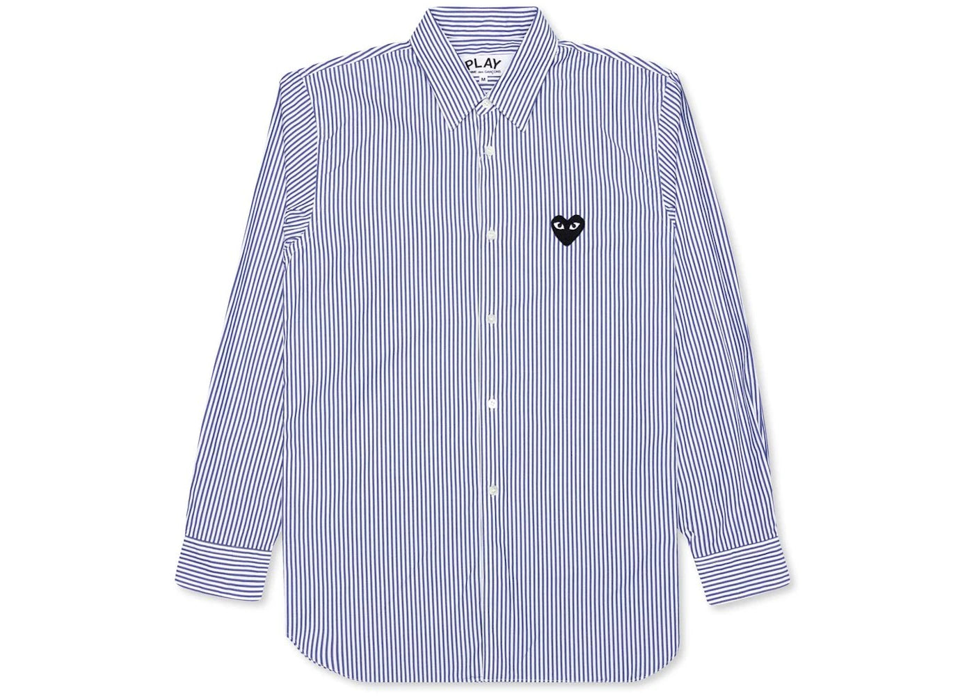 Comme des Garcons Play Black Emblem Striped Button Up Shirt Blue/White - vue secondaire A