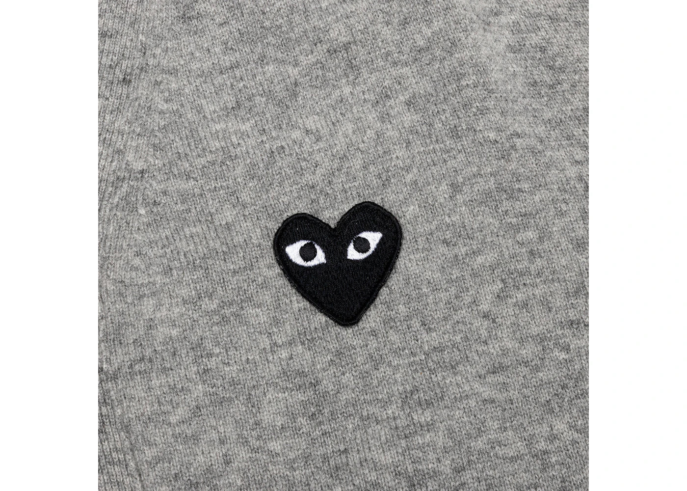 Comme des Garcons Play Black Heart Knit Cardigan Sweater Grey - vue secondaire A