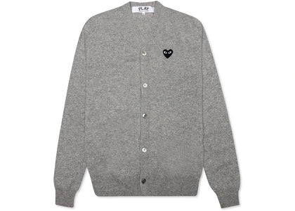 Comme des Garcons Play Black Heart Knit Cardigan Sweater Grey - authentic Comme des Garcons PLAY apparel