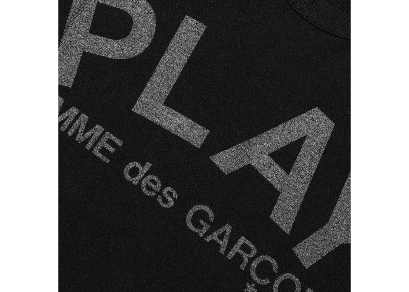 Comme des Garcons Play Black Text T-shirt Black - vue secondaire B
