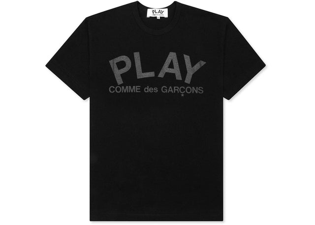 Comme des Garcons Play Black Text T-shirt Black