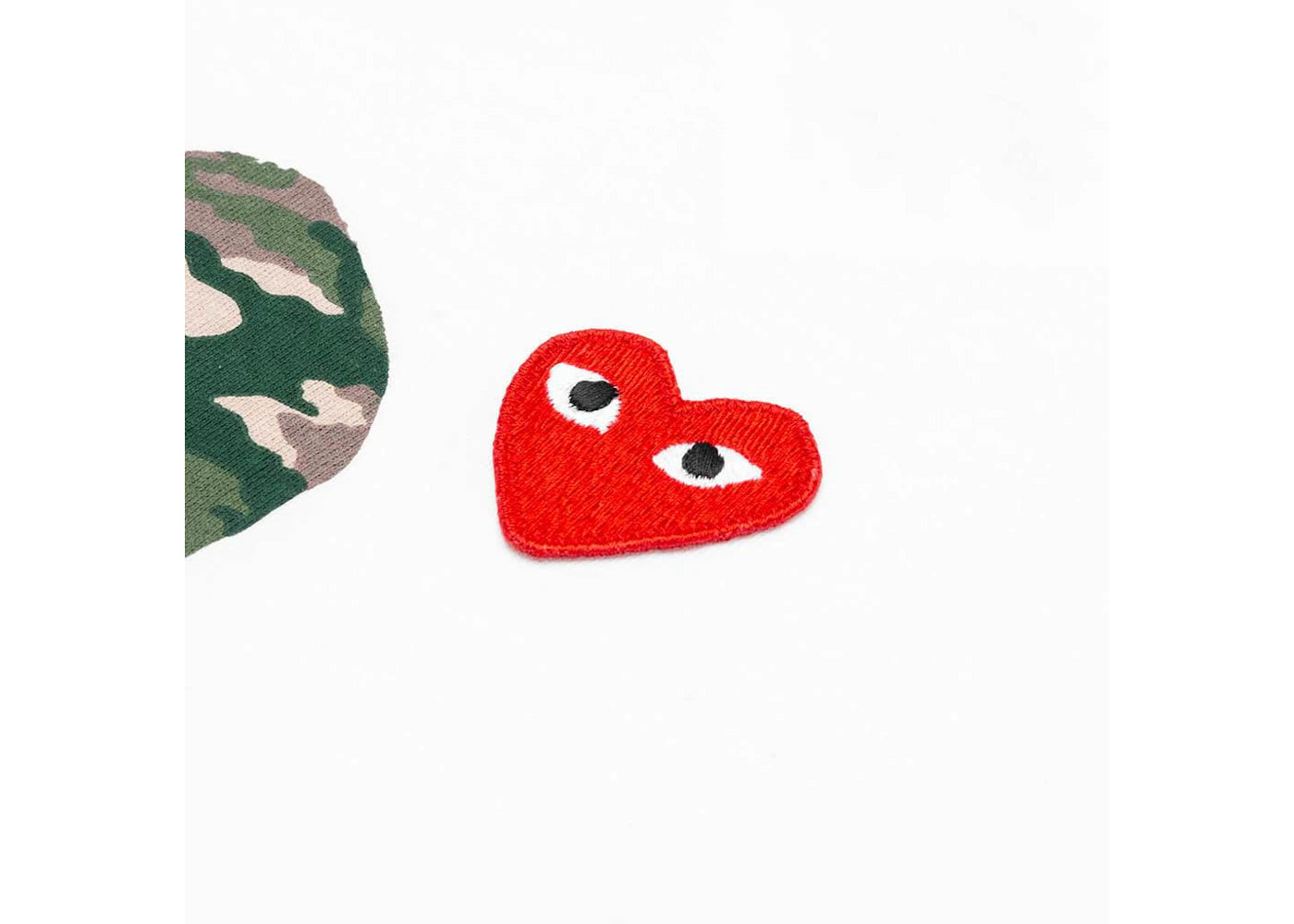 Comme des Garcons Play Camouflage Double Heart T-shirt White - vue secondaire A