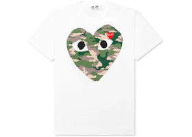 Comme des Garcons Play Camouflage Heart T-shirt White
