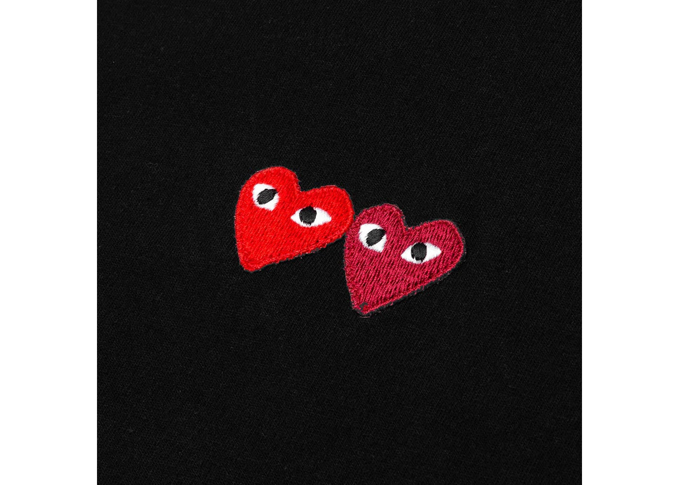 Comme des Garcons Play Double Hearts T-shirt Black - vue secondaire A