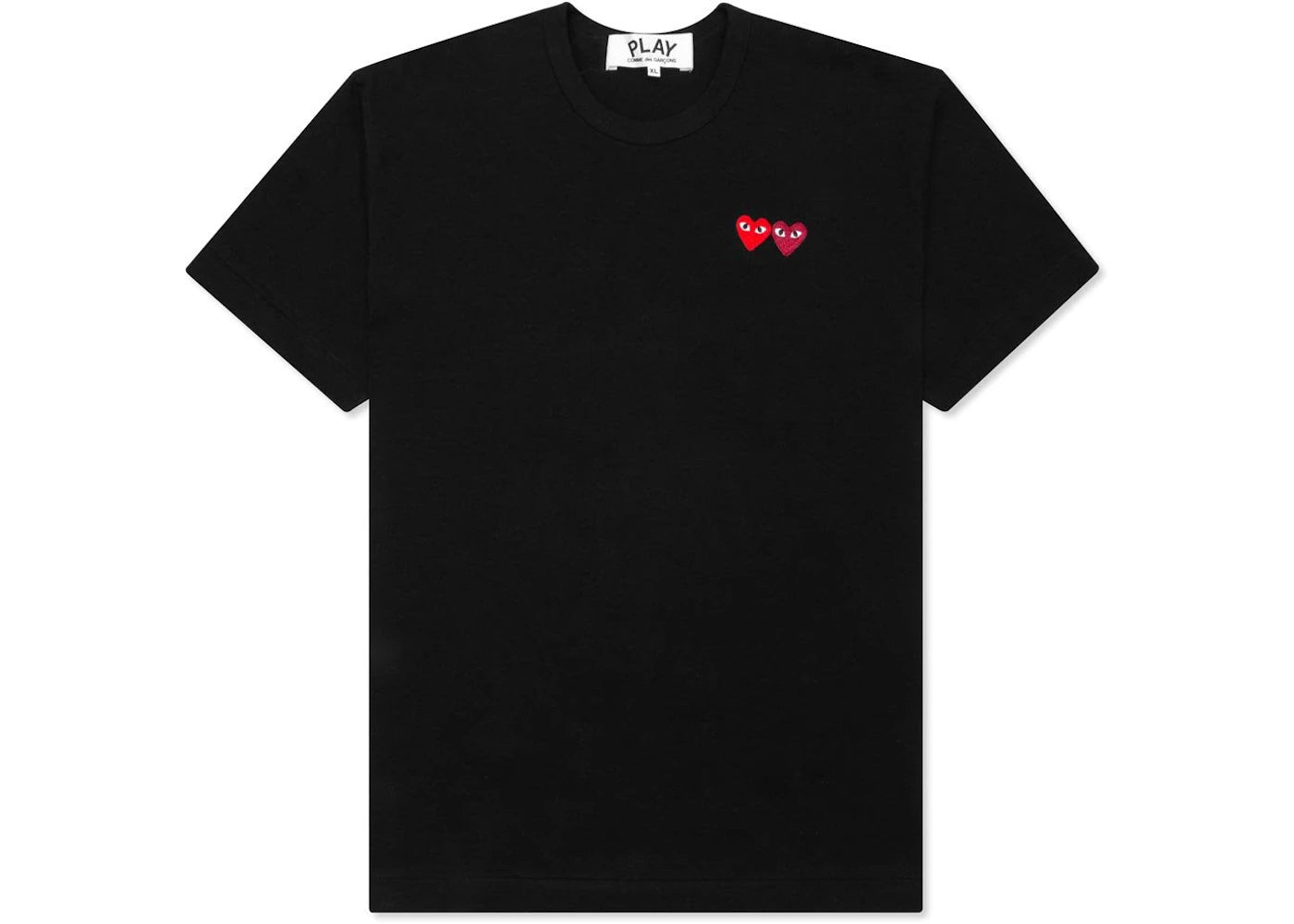 Comme des Garcons Play Double Hearts T-shirt Black - vue 360