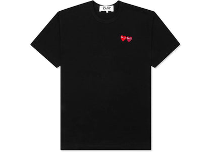 Comme des Garcons Play Double Hearts T-shirt Black - authentic Comme des Garcons PLAY apparel