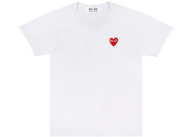 Comme des Garcons Play Embroidered Red Heart T-shirt White - vue 360