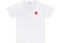 Comme des Garcons Play Embroidered Red Heart T-shirt White