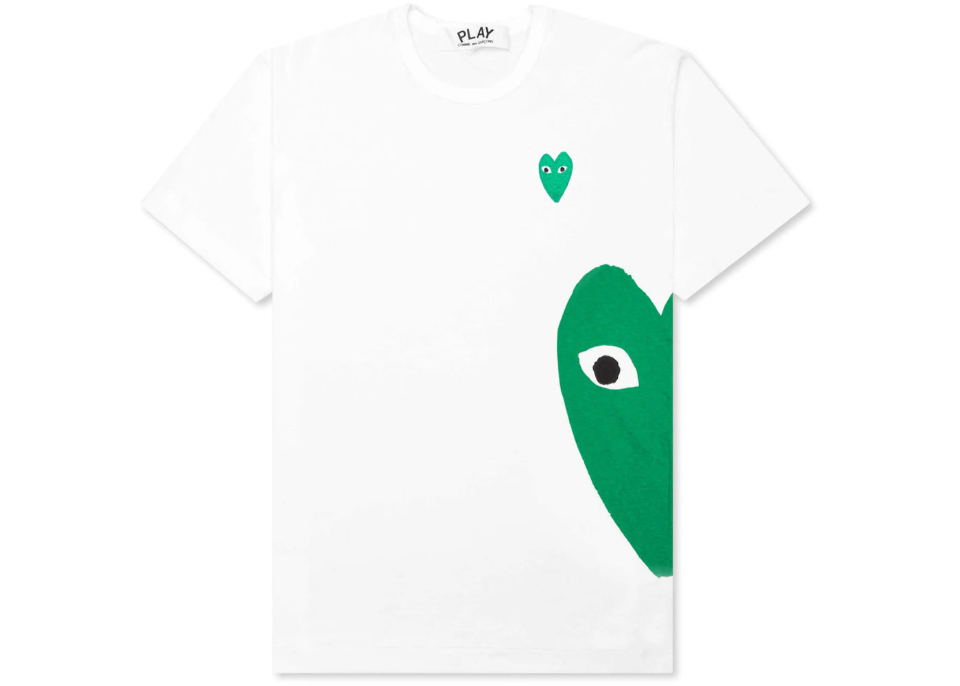 Comme des Garcons Play Green Emblem Heart T-shirt White - vue secondaire A