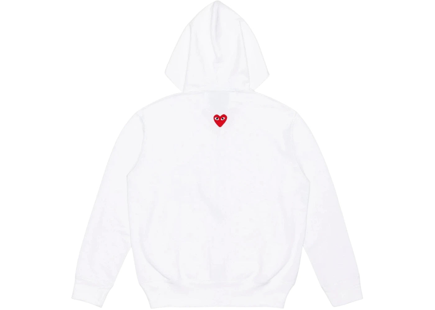 Comme des Garcons PLAY Heart Emblem Zip-Up Hoodie White/Red - vue secondaire B