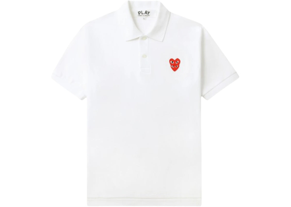 Comme des Garcons PLAY Logo Polo Shirt Shirt White - vue secondaire A