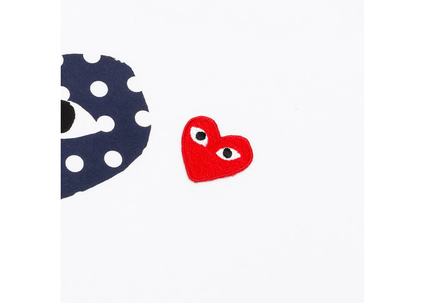 Comme des Garcons Play Navy Polka Dot Duo T-shirt White - vue secondaire B