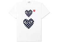 Comme des Garcons Play Navy Polka Dot Duo T-shirt White