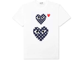 Comme des Garcons Play Navy Polka Dot Duo T-shirt White