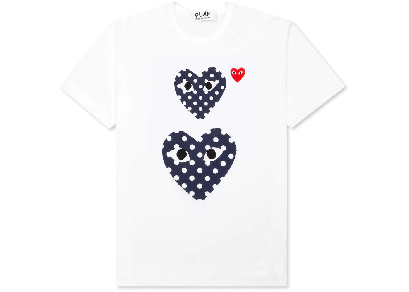 Comme des Garcons Play Navy Polka Dot Duo T-shirt White - vue secondaire A