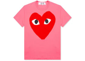 Comme des Garcons Play Pastelle Red Heart T-shirt Pink