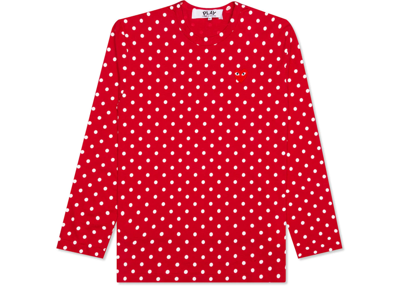 Comme des Garcons Play Polka Dot L/S T-shirt Red - vue 360