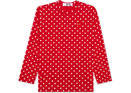 Comme des Garcons Play Polka Dot L/S T-shirt Red - authentic Comme des Garcons PLAY apparel