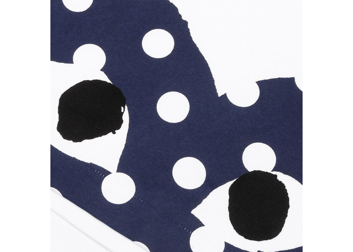 Comme des Garcons Play Polka Dot Navy Half Heart T-shirt White - vue secondaire B