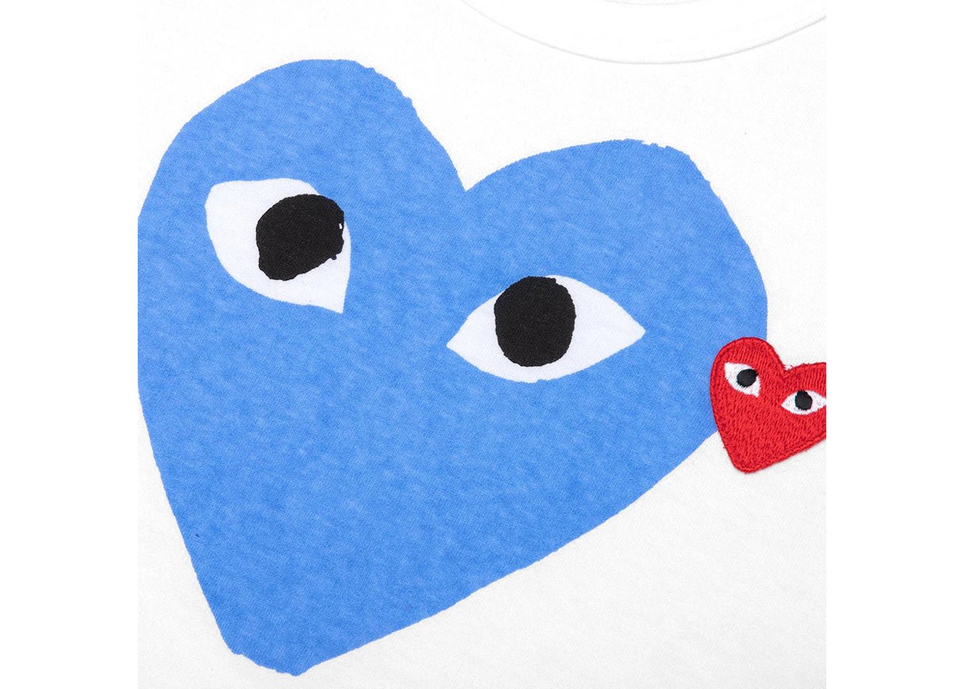 Comme des Garcons Play Red Emblem Heart T-shirt White/Blue - vue secondaire B