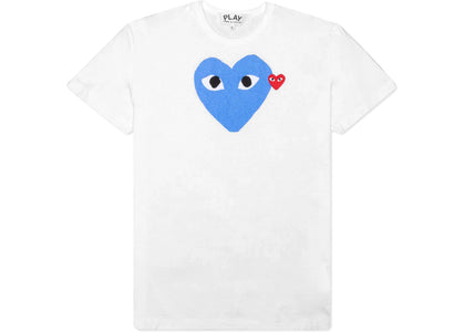 Comme des Garcons Play Red Emblem Heart T-shirt White/Blue - apparel view 2