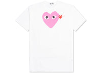 Comme des Garcons Play Red Emblem Heart T-shirt White/Pink