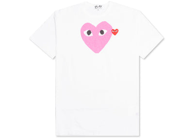 Comme des Garcons Play Red Emblem Heart T-shirt White/Pink