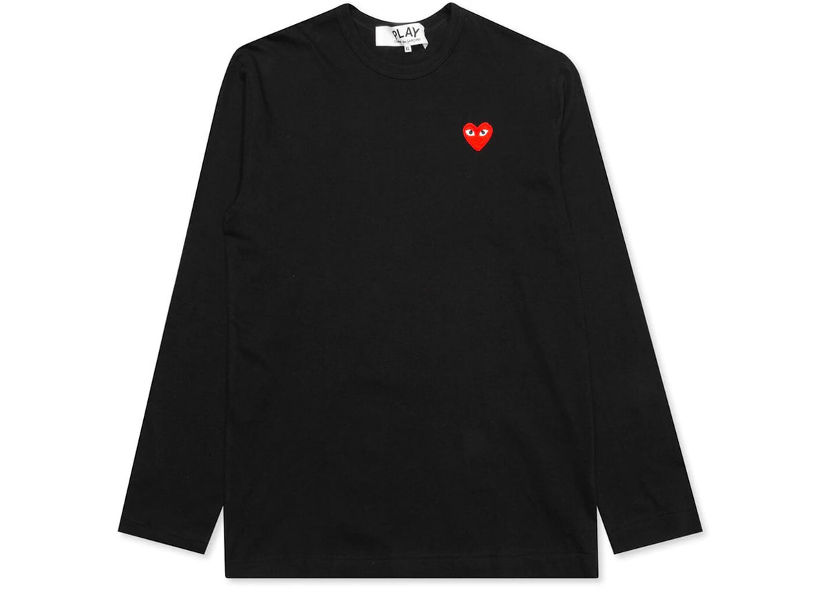 Comme des Garcons Play Red Emblem L/S T-shirt Black - vue secondaire A