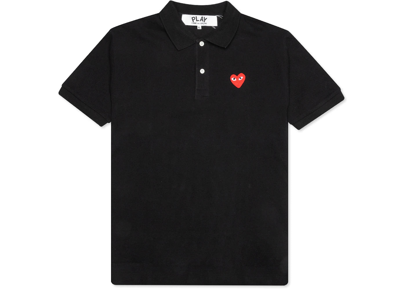 Comme des Garcons Play Red Emblem Polo Black - vue 360