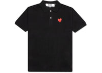 Comme des Garcons Play Red Emblem Polo Black