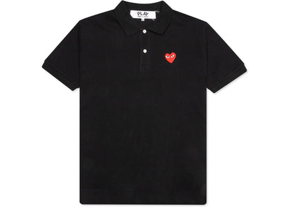 Comme des Garcons Play Red Emblem Polo Black - authentic Comme des Garcons PLAY product