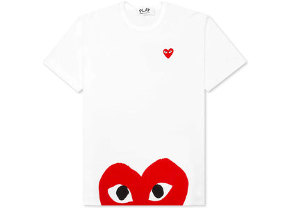 Comme des Garcons Play Red Half Heart T-shirt White - authentic Comme des Garcons PLAY apparel