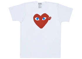 Comme des Garcons Play Red Heart Blue Eyes T-shirt White - authentic Comme des Garcons PLAY apparel