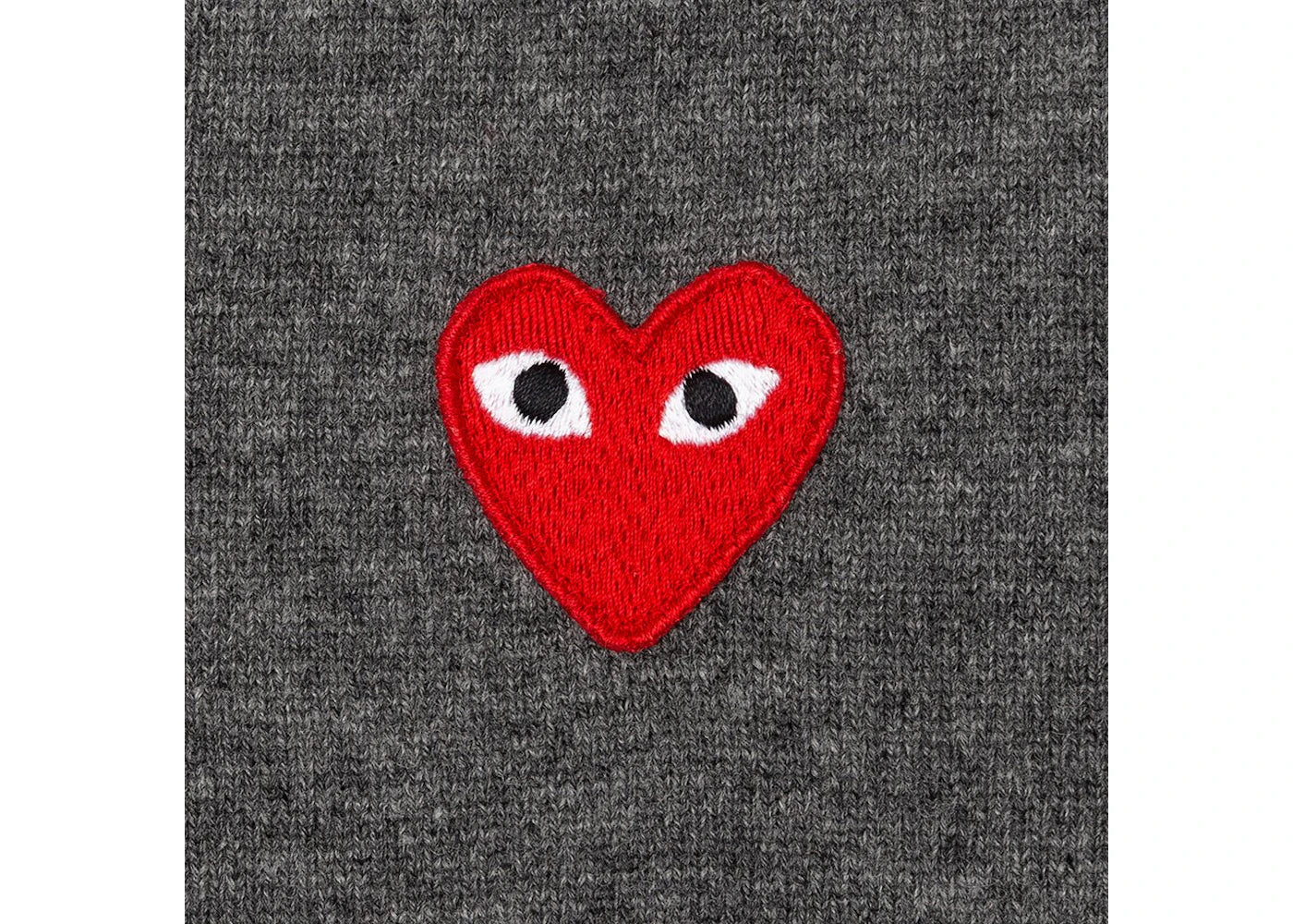 Comme des Garcons Play Red Heart Crewneck Sweater Grey - vue secondaire B