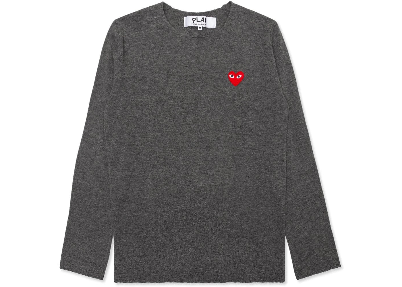 Comme des Garcons Play Red Heart Crewneck Sweater Grey - vue secondaire A