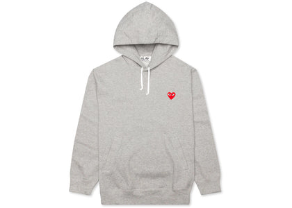 Comme des Garcons Play Red Heart Hoodie Grey - authentic Comme des Garcons PLAY apparel