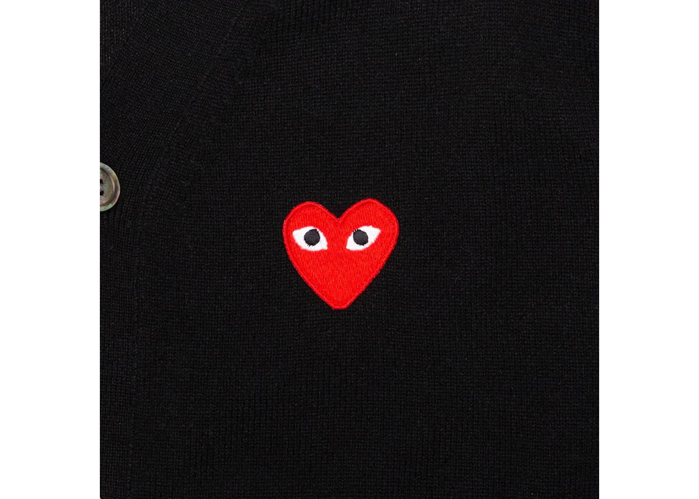 Comme des Garcons Play Red Heart Knit Cardigan Sweater Black - vue secondaire B