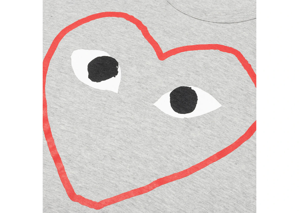 Comme des Garcons Play Red Heart Sketch T-shirt Grey - vue secondaire B