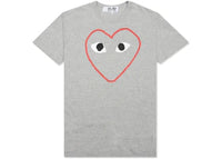 Comme des Garcons Play Red Heart Sketch T-shirt Grey