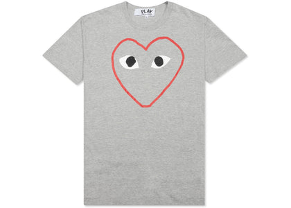 Comme des Garcons Play Red Heart Sketch T-shirt Grey - apparel view 2