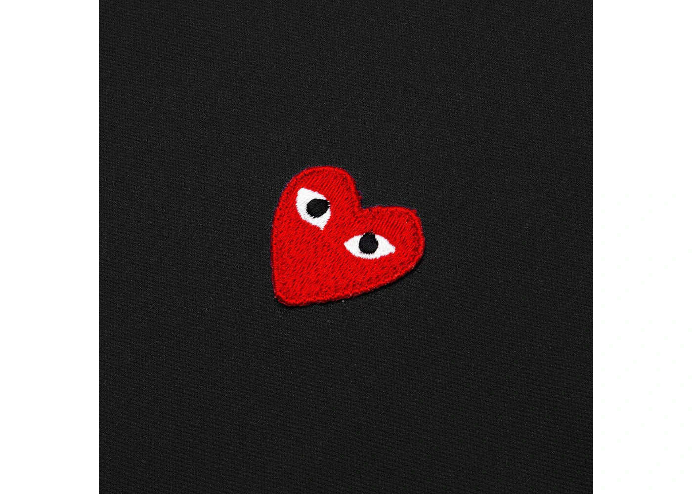 Comme des Garcons Play Red Heart Zip Up Hoodie Black (White Drawstring) - vue secondaire A
