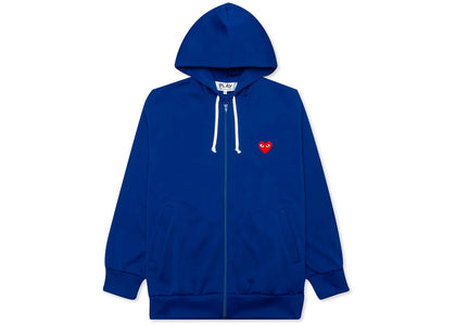 Comme des Garcons Play Red Heart Zip Up Hoodie Navy - apparel view 2