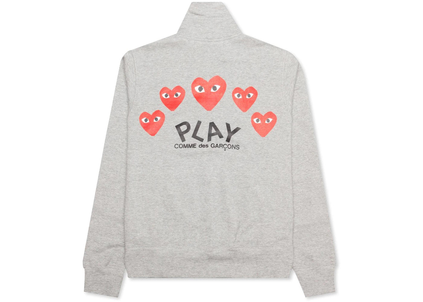Comme des Garcons Play Red Multi Heart Zip Up Sweatshirt Grey - vue secondaire B