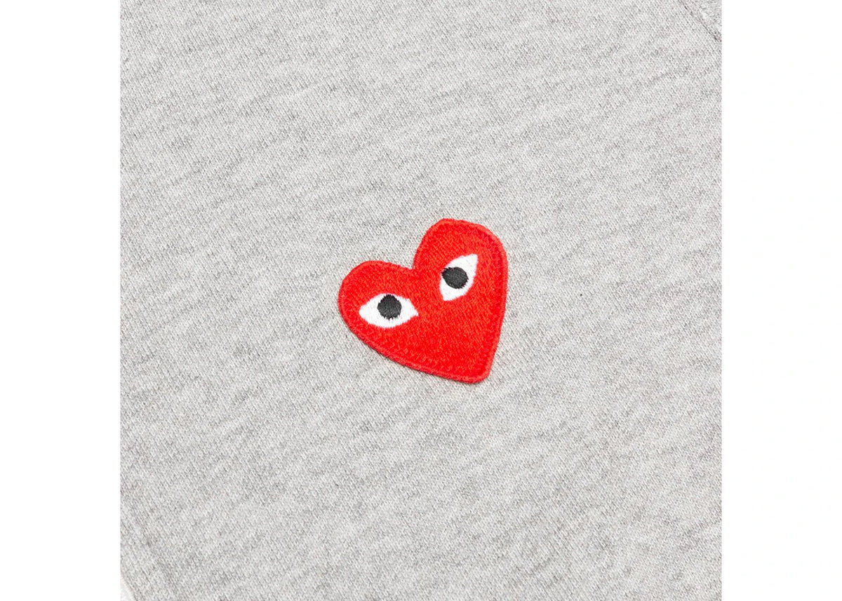 Comme des Garcons Play Red Multi Heart Zip Up Sweatshirt Grey - vue secondaire B