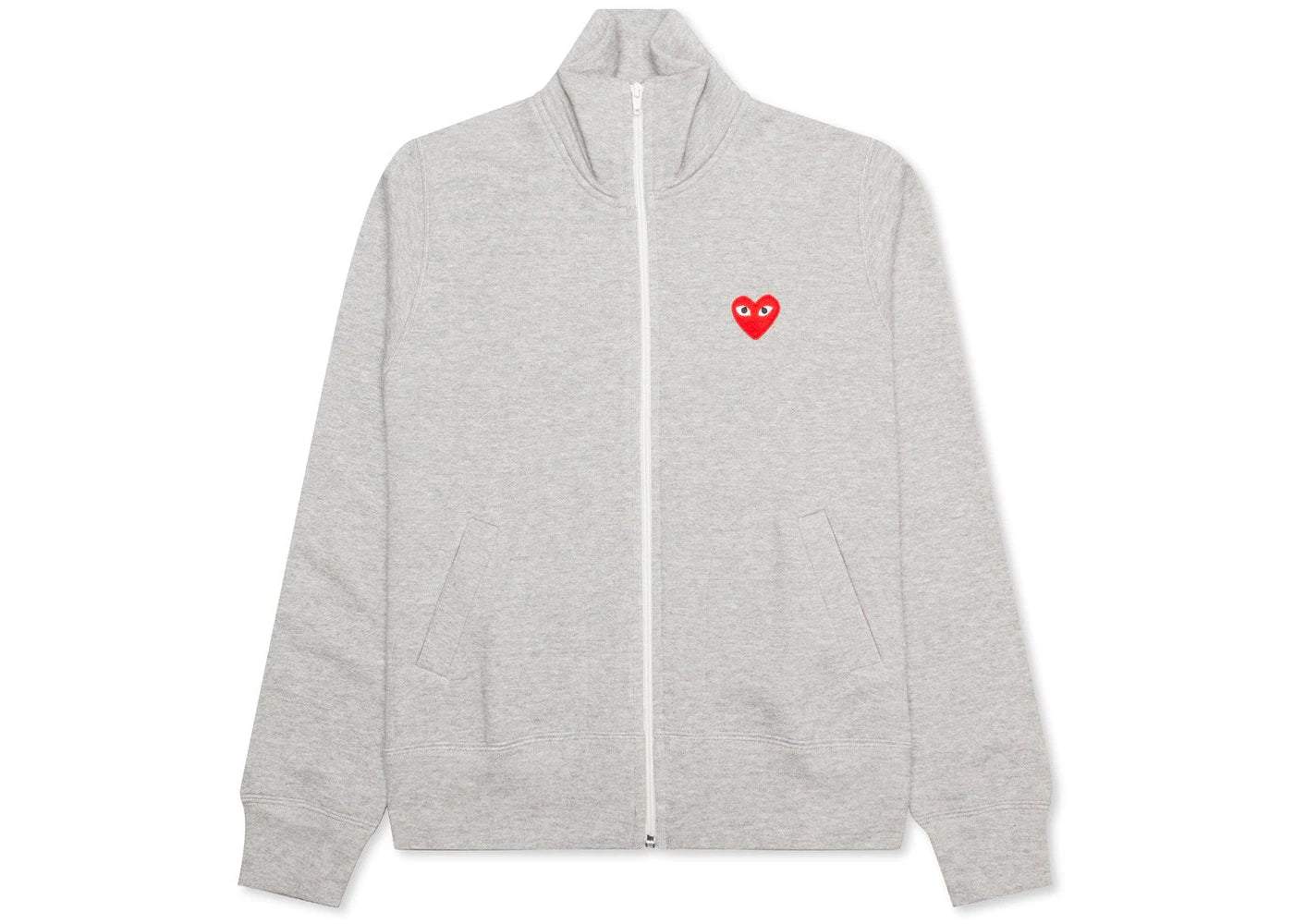 Comme des Garcons Play Red Multi Heart Zip Up Sweatshirt Grey - vue secondaire A
