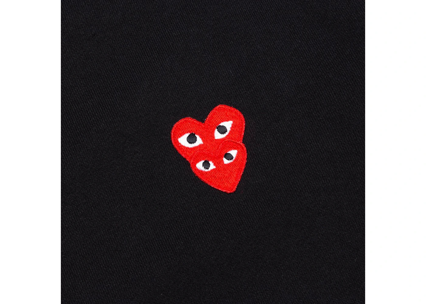Comme des Garcons Play Red Stacked Heart Zip Up Hoodie Black - vue secondaire A