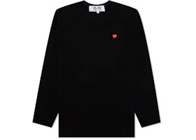 Comme des Garcons Play Small Red Heart L/S T-shirt Black